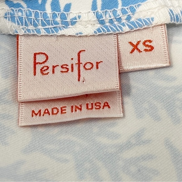 PERSIFOR Women’s Blue White Coral Print BRIE Top Tassel Back Resort Preppy Sz XS - Picture 7 of 11